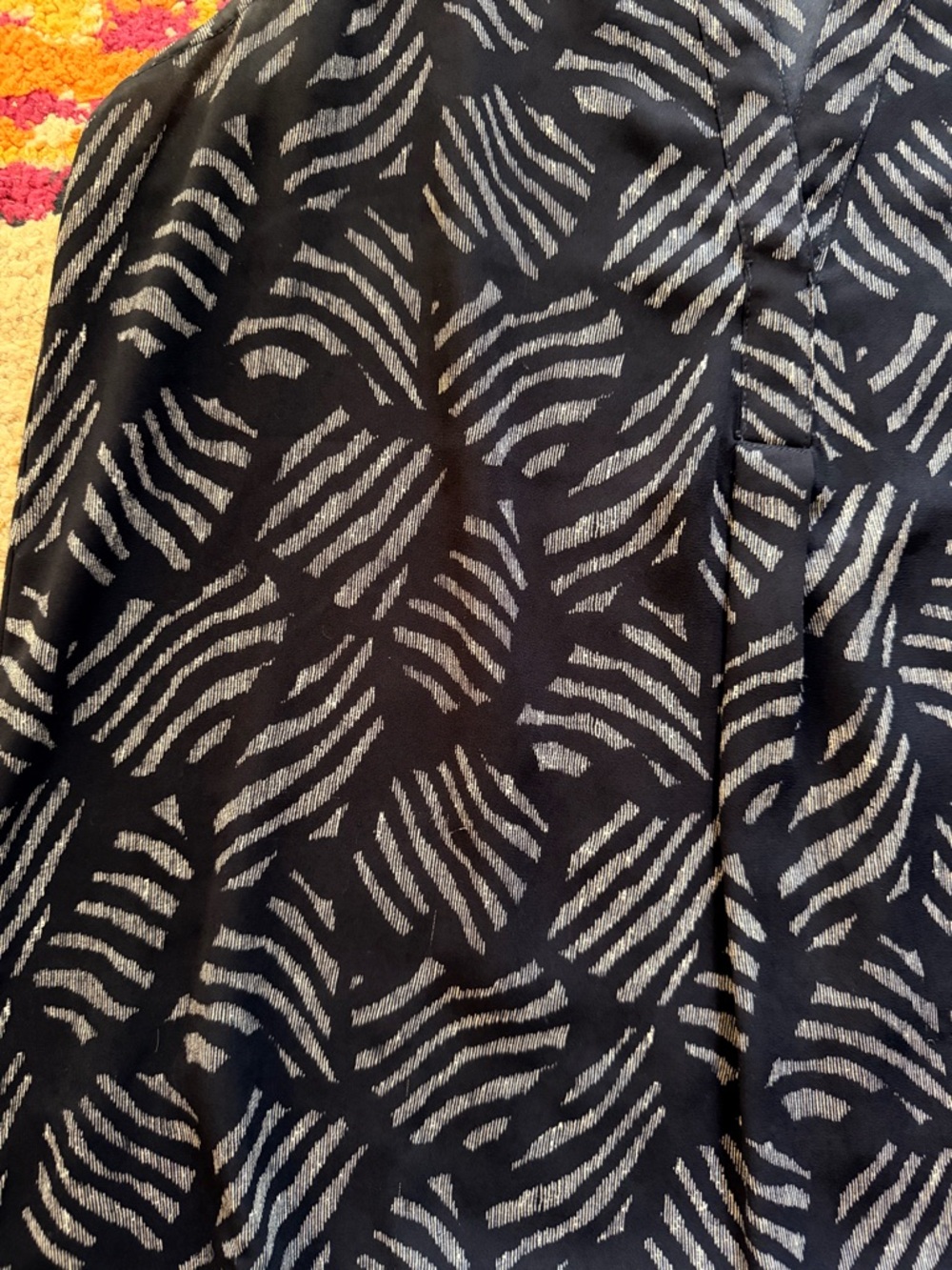 LOFT Navy and White Printed Sleeveless Tank - Picture 2 of 4